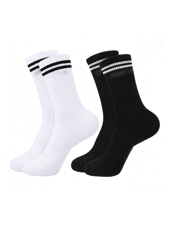2 Pairs Wedding Socks Hubby and Wifey Striped Couples Crew Socks | Cotton Bride and Groom Sock for Engagement Favors,Cotton Bride and Groom Sock Bride Socks