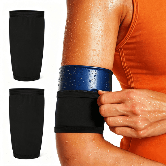 OQRKI 2 Pcs Women'S Arm Trimmers Slimming Arms Sleeves Sport Arm Shapers Sweat Bands Compression Wrap Belt Helps Upper Arms Shaper for Workout Beauty Flabby Weight Loss Calories