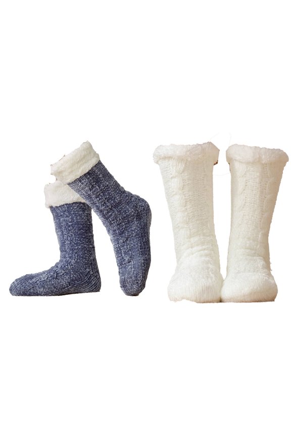 2026 New 2Pairs Socks Comfortable Acrylic Fuzzy Socks Soft and Cozy Long Socks for Winter Protection Style4 for Chilly Mornings Home Relaxation Winter Walks Cold Weather Comfort