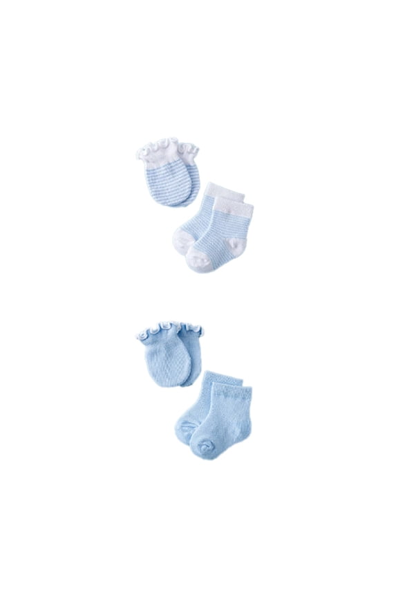 2026 New 4Pcs Kids Socks Anti Scratch Design Girls Socks Complete Protection Set Cute Socks for Little Ones for Play Sleep Everyday Blue