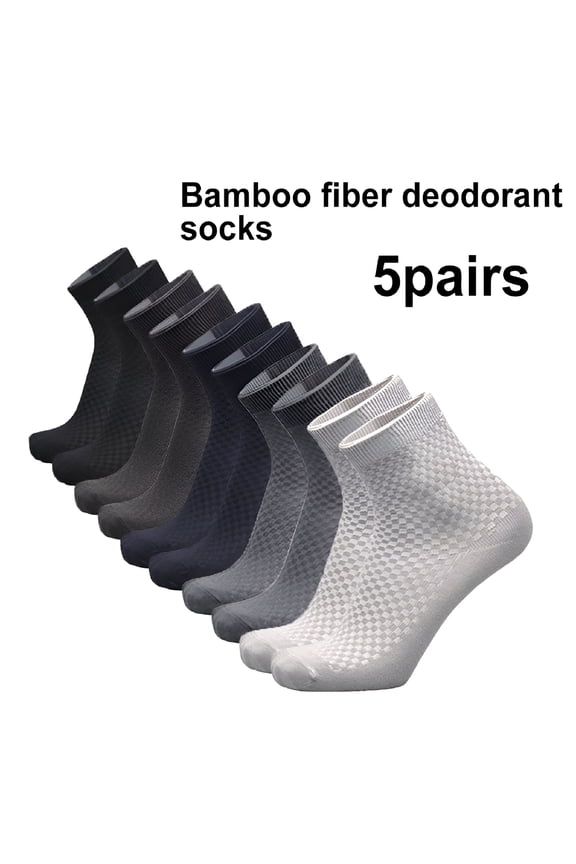 2026 New 5Pairs Bamboo Men Sock Breathable Sock Low Quarter Thin Ankle Sock Comfort Cool Soft Sock for Casual Wear,Sports,Work,Travel