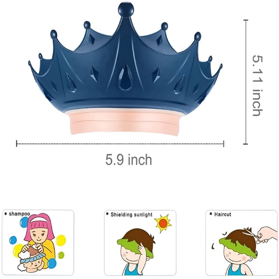 OQRKI 2026 New Shower Caps for Kids,Adjustable Baby Shampoo Cap Hair Washing Shield for Infants,Kids for Bath,Shower,Hair Washing,Swimming (Blue)