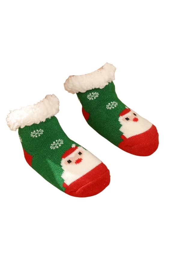 2026 New Socks Stay in Place Fuzzy Socks Enhanced Grip Walking Training Girls Socks for Indoor Play Exercise M Santa Claus