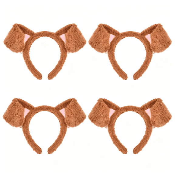 OQRKI 4 Pcs Animal Ears and Horns Headband-Halloween Christmas Festival Theme Party Animal Cosplay Costume Headbands Dog Ears Headband