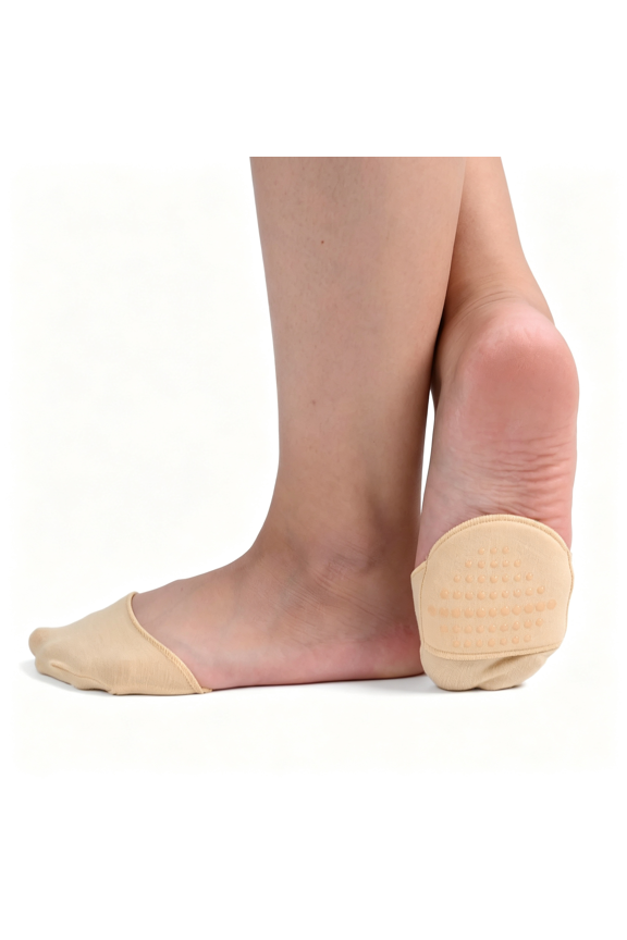 6 Pairs Ball of Foot Cushion Socks,Women'S Toe Cover with Padding Toe Topper Liner Socks Non-Skid Bottom, Comfortable Toe Socks Women
