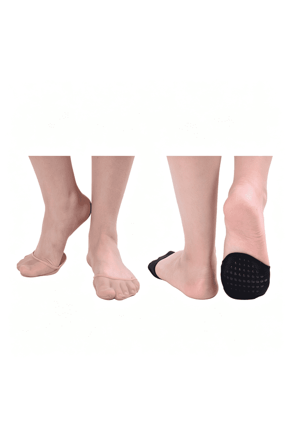 6 Pairs Ball of Foot Cushion Socks,Women'S Toe Cover with Padding Toe Topper Liner Socks Non-Skid Bottom Toe Covers