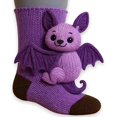 thumbnail image 1 of OQRKI Animal Print Socks, 3D Knit Animal Socks, Hand Crocheted Double Layer Cotton Warm Socks, Cute Animal Themed Socks for Kids and Adults Purple, 1 of 7