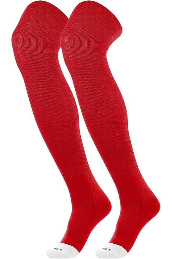 Baseball Softball over the Knee Socks | Durable Performance | Double Welt Top | Smooth Toe | Moisture Wicking Durable Performance Red Socks