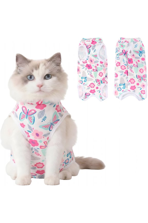 Cat Recovery Suit Cat Onesie for Cats After Surgery,Breathable Cats Surgery Recovery Suit for Female Spay&Abdominal Wounds,Kitten Surgical Onesie Body Suit Anti Licking Cone Alternative