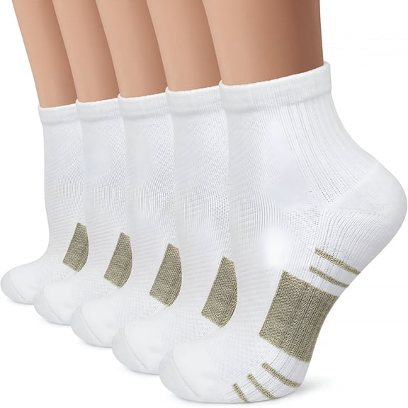 OQRKI Copper Ankle Compression Socks-Low Cut Arch Support Socks for Men&Women,Running,Nurses,Plantar Fasciitis