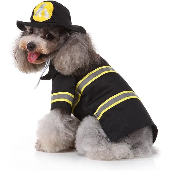 OQRKI Firefighter Dog Costume Halloween Pet Fireman Costume,Dog Cosplay Costume,Adorable dog halloween costumes