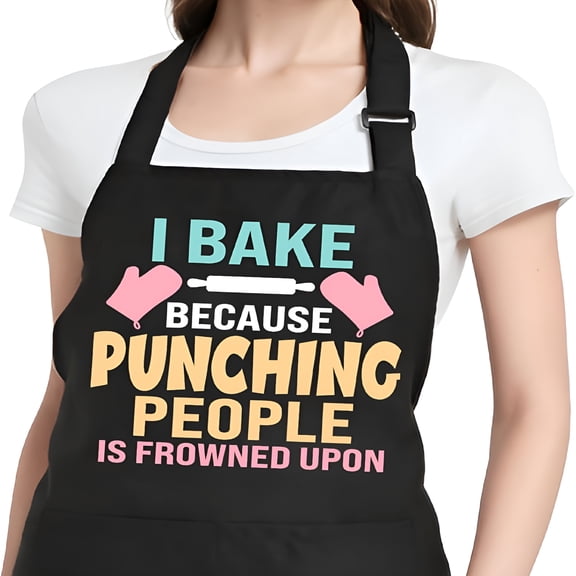 OQRKI Funny Cooking Aprons for Women with Pockets,Kitchen Chef Aprons for Bakers,Birthday Gifts for Mom Wife Friends