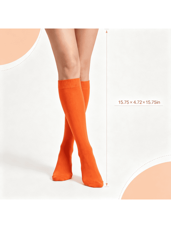 Orange Knee High Socks for Women, Long Novelty Halloween Sock,knee highs, orange stockings