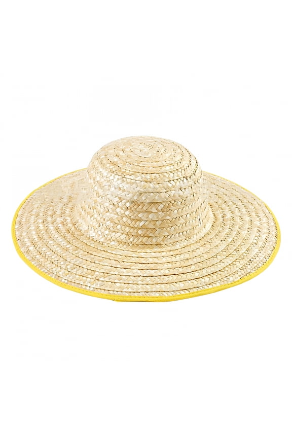 Wide Brim Straw Sun Hat Large Brimmed Farmer'S Straw Hat Natural Woven Uv Protection Hat for Outdoor Work&Beach One Size