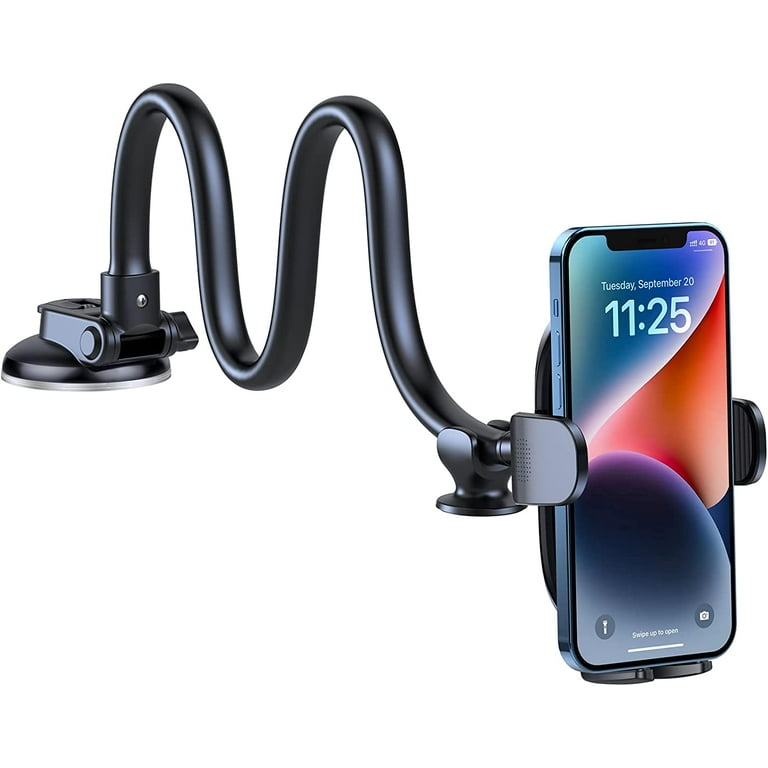 OQTIQ Phone Mount for Car [Gooseneck 13 Long Arm] Car Phone Holder for  Dashboard, Windshield, Strong Suction Cup Cell Phone Holder for Car Truck  for iPhone 14 13 Pro Max All Mobile