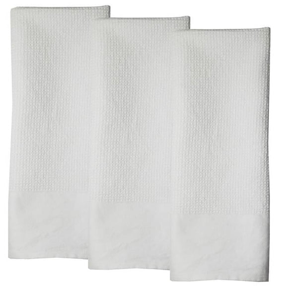 OR Prewashed Waffle Weave Towel, Cream - Set of 3