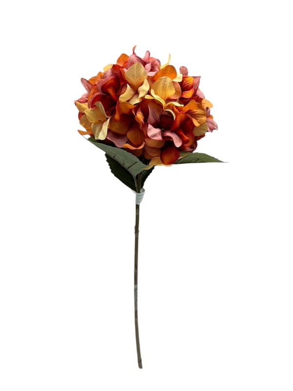 26-inch Artificial Silk Orange Hydrangea Long Stem, for Indoor Use, by Better Homes & Gardens