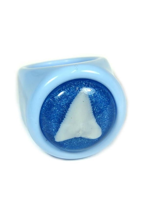OR033-6 Ring Shark Tooth Blue with Blue Background Size 6