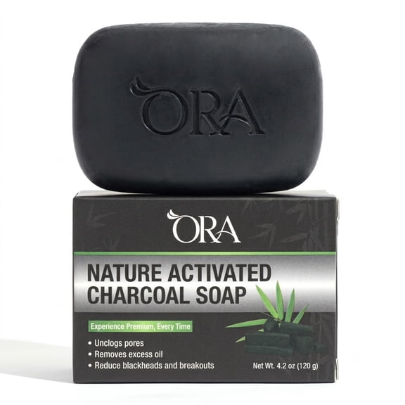 ORA Activated Charcoal Premium Soap Bar 4.2oz - 1 Bar Pack