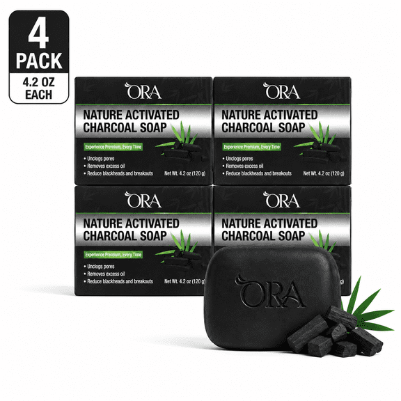 ORA Activated Charcoal Premium Soap Bar – 4.2 oz - 4