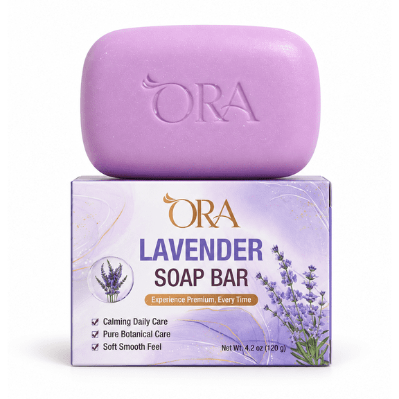 ORA Lavender Premium Soap Bar Pack of 4 Bars