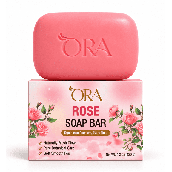 ORA Rose Premium Soap Bar Pack of 4 Bars