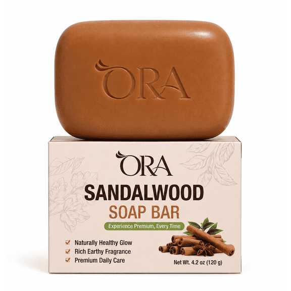 ORA Sandalwood Premium Soap Bar Pack of 4 Bars