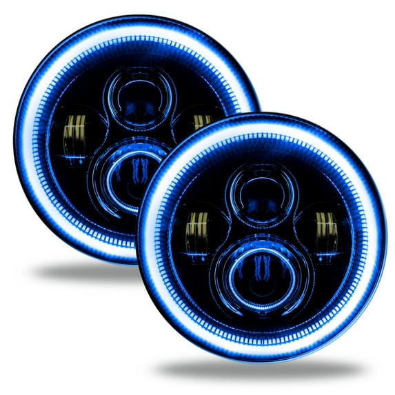 Oracle Lighting 7" High Powered Led Headlights (Pair) - Black Bezel- Blue Fits select: 2015-2019,2021 JEEP WRANGLER UNLIMITED