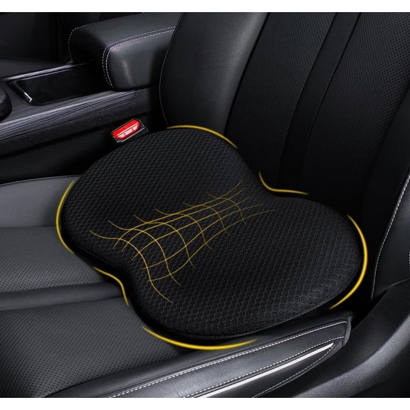 ORAKNIE Wedge Car Seat Cushion: Memory Foam Truck Seat Cushion for Car Seat Driver - Sciatica and Back Pain Relief for Drivers(Black)