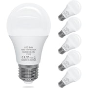 ORALUCE 12V LED Light Bulb Low Voltage,AC/DC 12-24V A19 E26 LED Bulb 100 Watt,6500K Cool White 12 Volt Light Bulb 10W,for Solar Battery System Lighting Marine Boat RV Camping Landscape Garden,6P