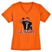 ORANGE Bengals Ja'Marr Chase Jamarr Pic LADIES V-NECK T-shirt ADULT