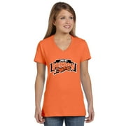 ORANGE Bengals Joe Burrow Logo LADIES V-NECK T-shirt ADULT