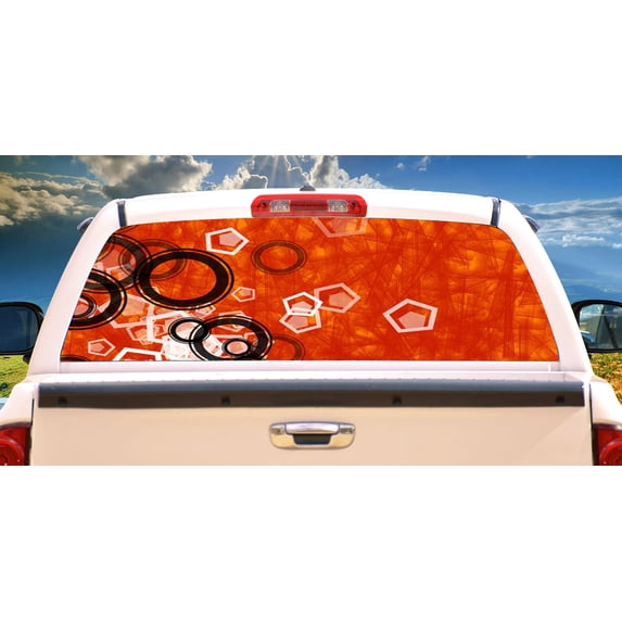 ORANGE CHAOS Rear Window Graphic back truck decal suv view thru vinyl