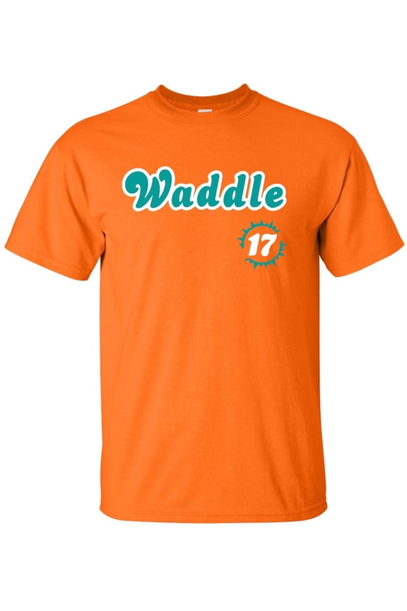 ORANGE Dolphins Jaylen Waddle 17 Logo T-shirt TODDLER