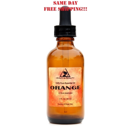 ORANGE ESSENTIAL OIL ORGANIC AROMATHERAPY 100% PURE GLASS DROPPER 2 OZ, 59 ml