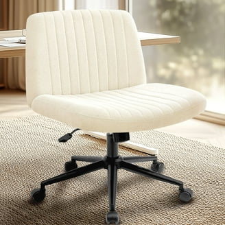 Armless Criss Cross Legged Office Chair, Desk Chair With Wheels