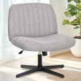 thumbnail image 1 of Orange Factory Criss Cross Chair No Wheel Wide Cross Legged Office Desk Vanity Chair Comfy Fabric Armless Adjustable Swivel for Home Computer Task (Grey No Wheel, Classic Fabric), 1 of 9