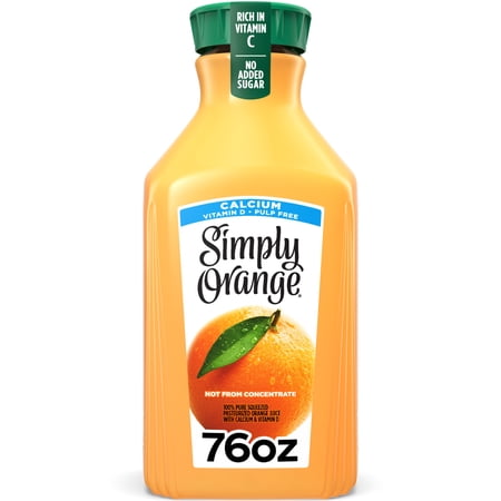 Simply Orange Juice Calcium Bottle, 76 oz bottle