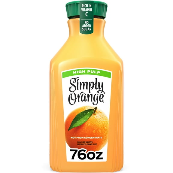 Simply Orange High Pulp Juice Bottle, 76 oz bottle