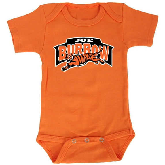 ORANGE Joe Burrow Bengals Logo Baby 1 Piece NEWBORN