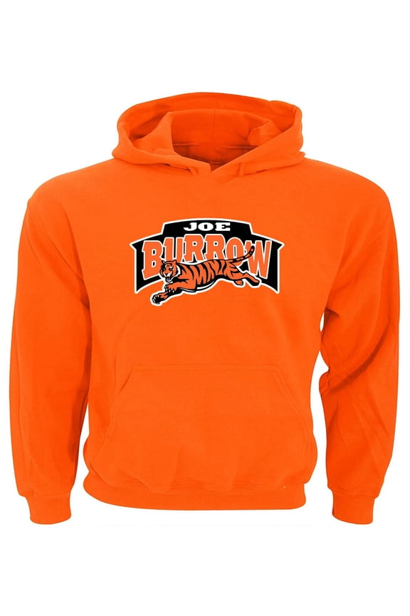 ORANGE Joe Burrow Bengals Logo Hooded Sweatshirt ADULT 2XL