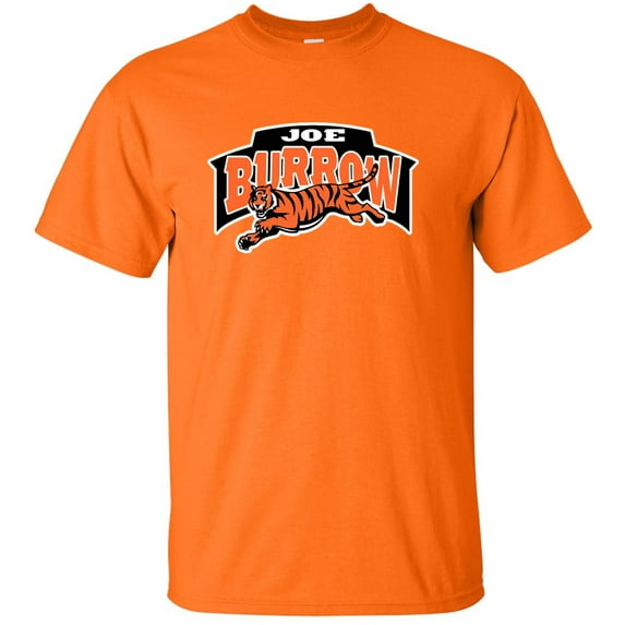 ORANGE Joe Burrow Bengals Logo T-shirt YOUTH LARGE