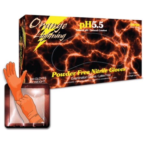 ORANGE LIGHTNING XXLARGE ORANGE NITRILE GLOVES