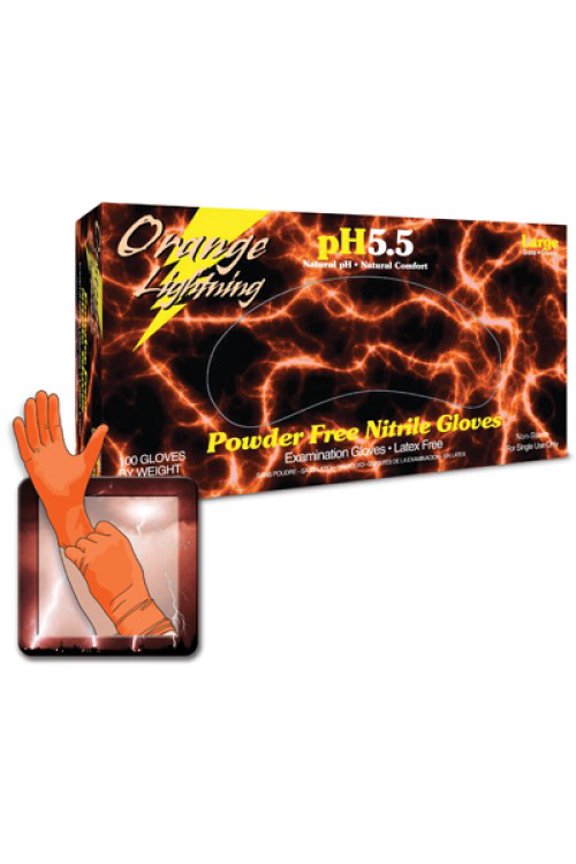 ORANGE LIGHTNING XXLARGE ORANGE NITRILE GLOVES