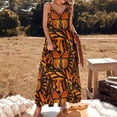 thumbnail image 1 of ORANGE MONARCH BUTTERFLY PATTERNED ARTWORK Sleeveless Dress Female clothing Dresses for wedding party, 1 of 6