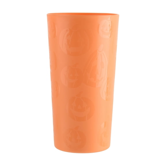 Mainstays 26 Ounce Round Plastic Etched Pumpkin Tumbler, Orange