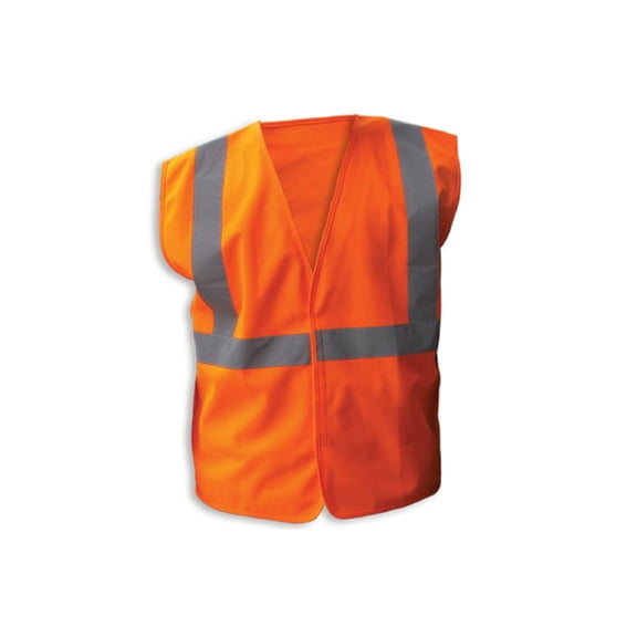 ORANGE Poly Fabric Reflective Safety Vests, Class 2 - 2XL, 3-Pack