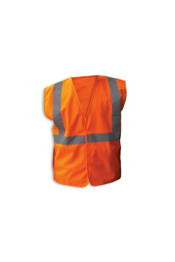 ORANGE Poly Fabric Reflective Safety Vests, Class 2 - 2XL, 3-Pack