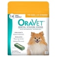 thumbnail image 1 of ORAVET Dental Chews for Dogs, Oral Care and Hygiene Chews (Small Dogs, 10-24 lbs.) Blue Pouch, 14 Count, 1 of 7