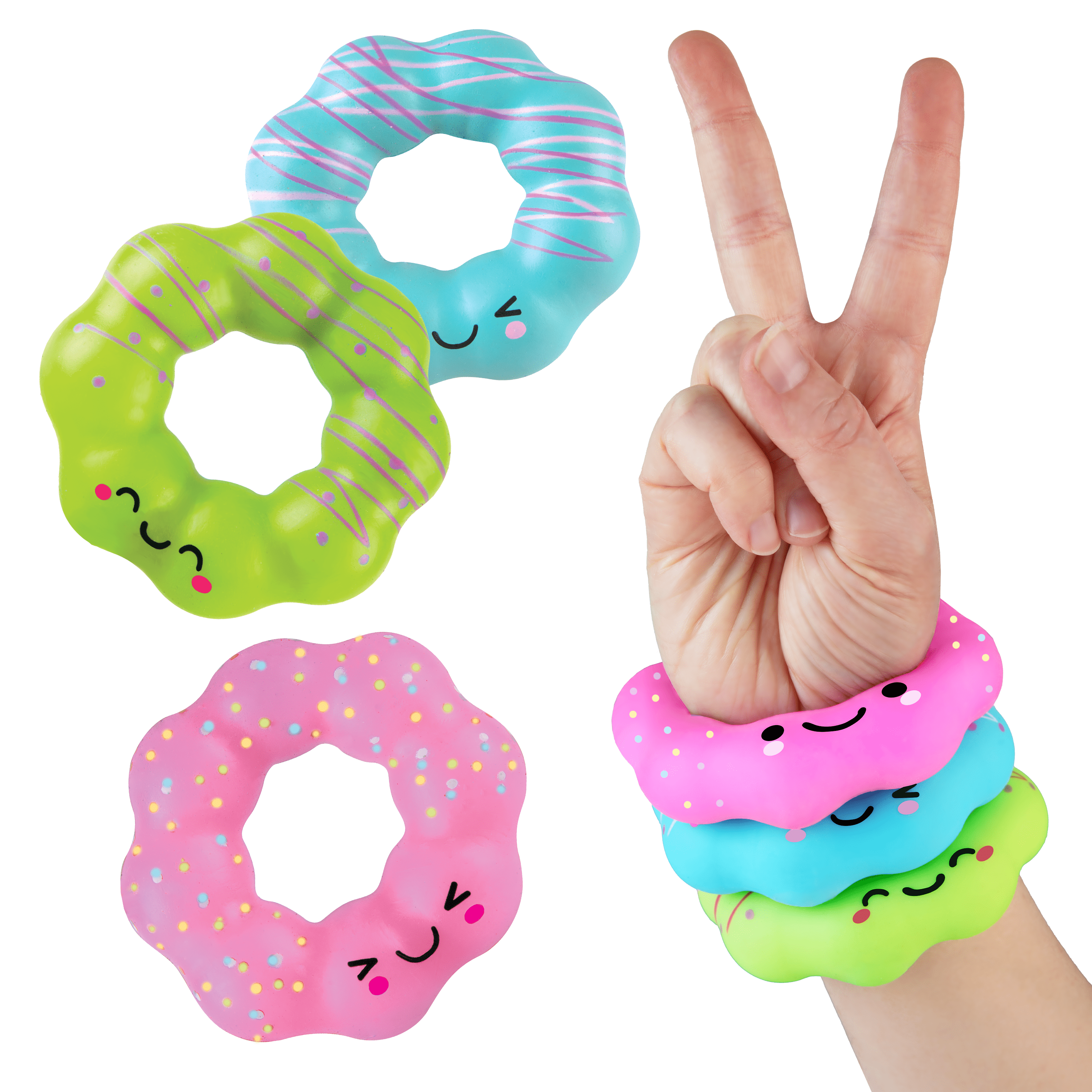 ORB Curiosities Mochi Donut Bracelet 3 Pack - Stretch, Squish and